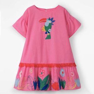 Mini Boden, Pink Cotton Tropical Dress, 6-7Y